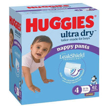 Huggies Ultra Dry Nappy Pants Boys Size 4 (9-14kg) 62 Pack