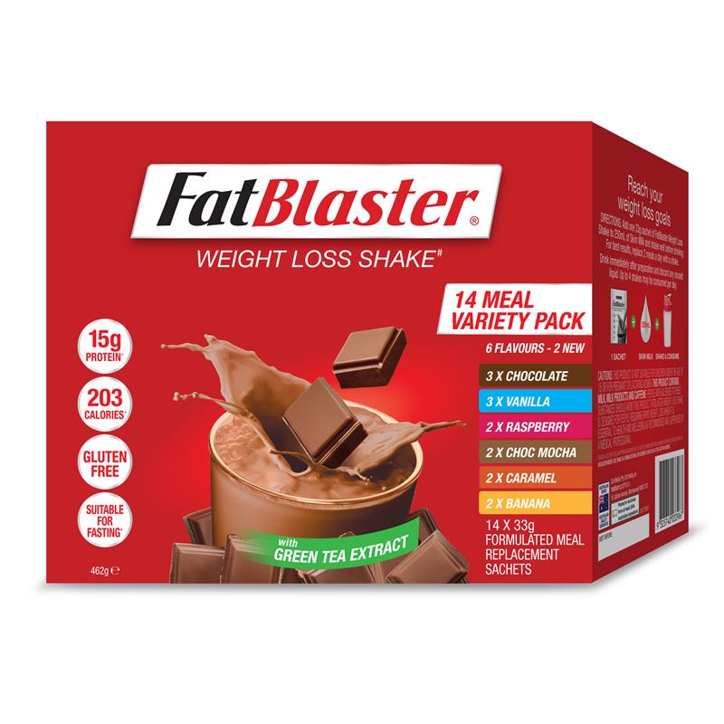 Naturopathica Fatblaster Weight Loss Shake Variety Pack 14 x 33g