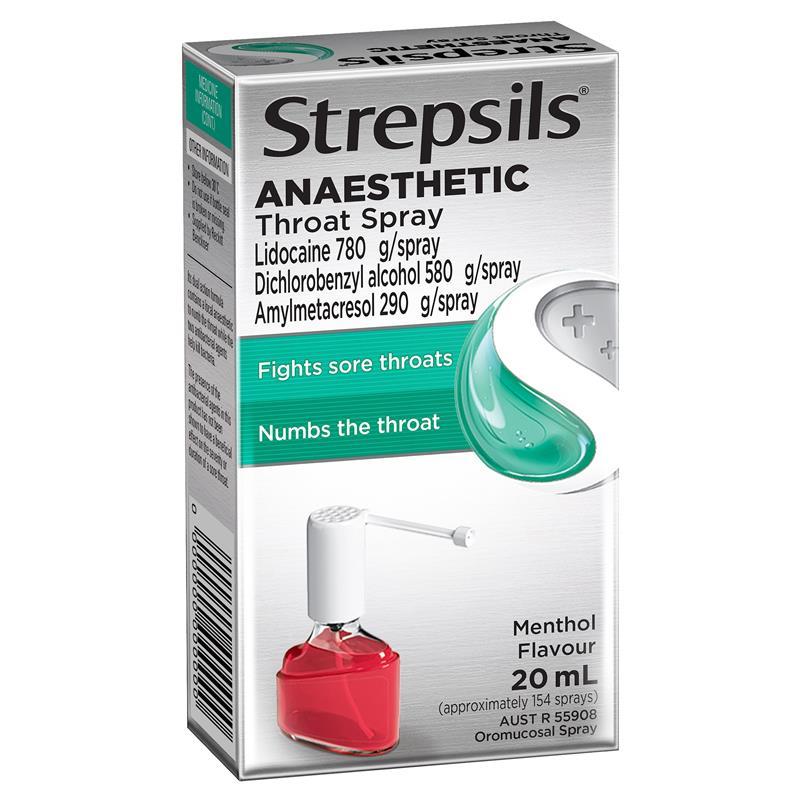Strepsils Plus Sore Throat Numbing Spray Pain Relief