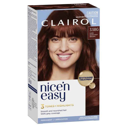 Clairol Nice N Easy 3.5BG Natural Dark Burgundy Permanent Hair Colour