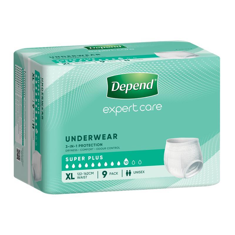 Depend Expert Care Incontinence Underwear Super Plus XL 9 Pack