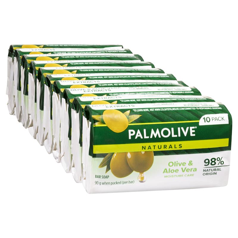 Palmolive Soap Bar Olive & Aloe Vera 90g 10 Pack