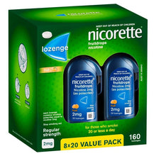 Nicorette Quit Smoking Regular Strength Nicotine Lozenge Fruitdrops  8 x 20 Pack