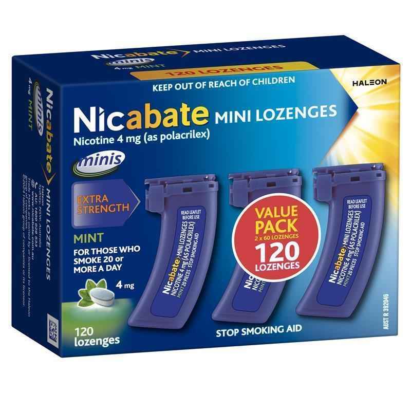 Nicabate Minis 4mg 120 Lozenges Exclusive Size