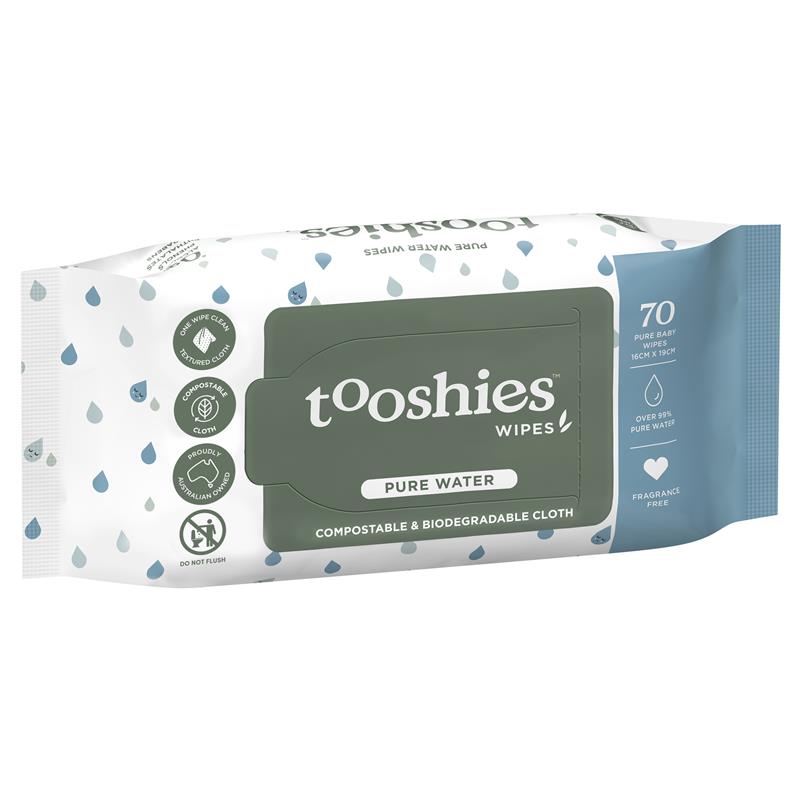 Tooshies Baby Wipes Pure Water 70 Pack