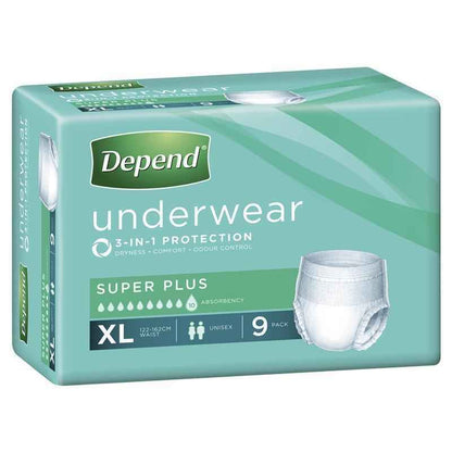 Depend Underwear Super Plus Extra Large 9 Pack