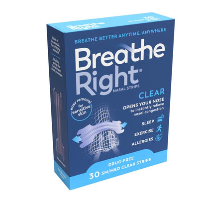Breathe Right Clear Regular Nasal Congestion Strips 30