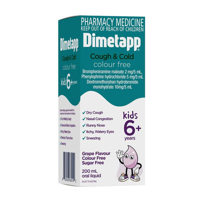 Dimetapp Cough and Cold Colour Free 200mL
