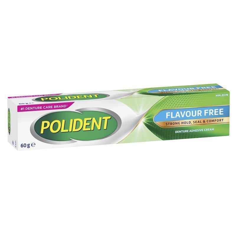 Polident Denture Adhesive Cream Flavour Free 60g