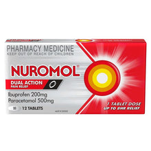 Nuromol Strong Pain Relief Tablets 12 pack Ibuprofen 200mg Paracetamol 500mg