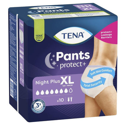 Tena Pants Night Plus X Large 10 Pack