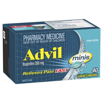 Advil Ibuprofen Pain Relief Liquid Mini 40 Capsules