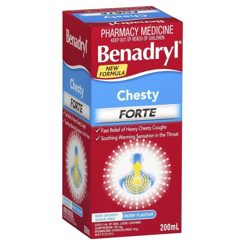 Benadryl Chesty Forte Cough Liquid Berry Flavour 200mL