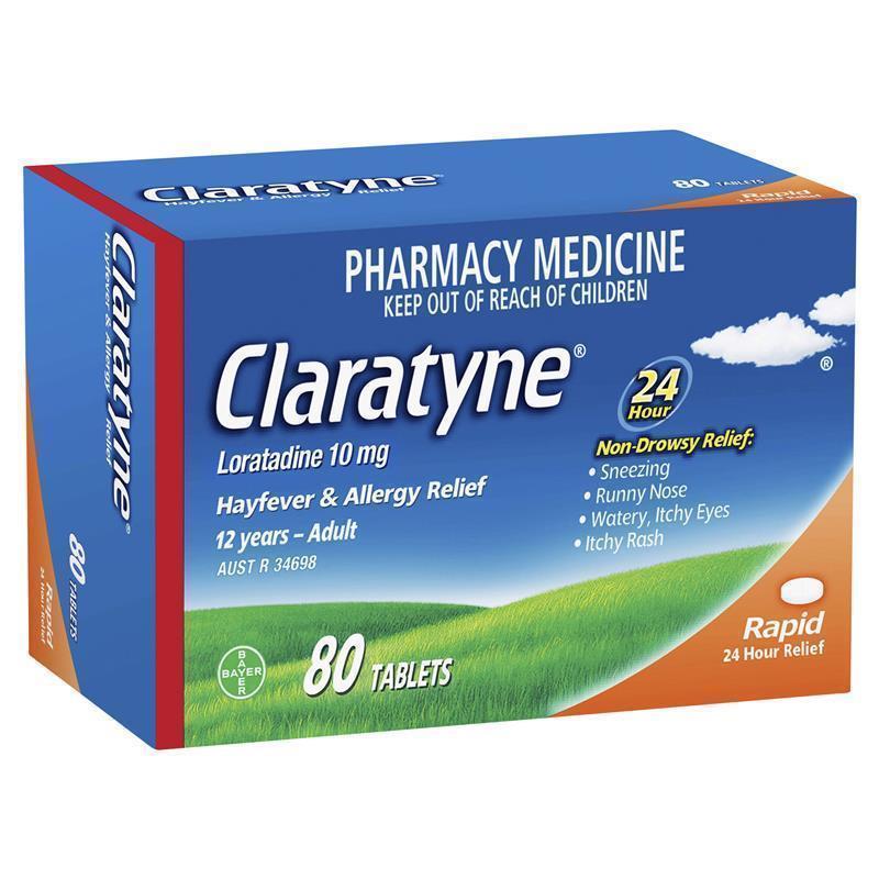 Claratyne Allergy & Hayfever Relief Antihistamine 80 Tablets