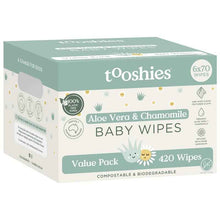 Tooshies Baby Wipes Aloe Vera and Chamomile 6 x 70 Pack