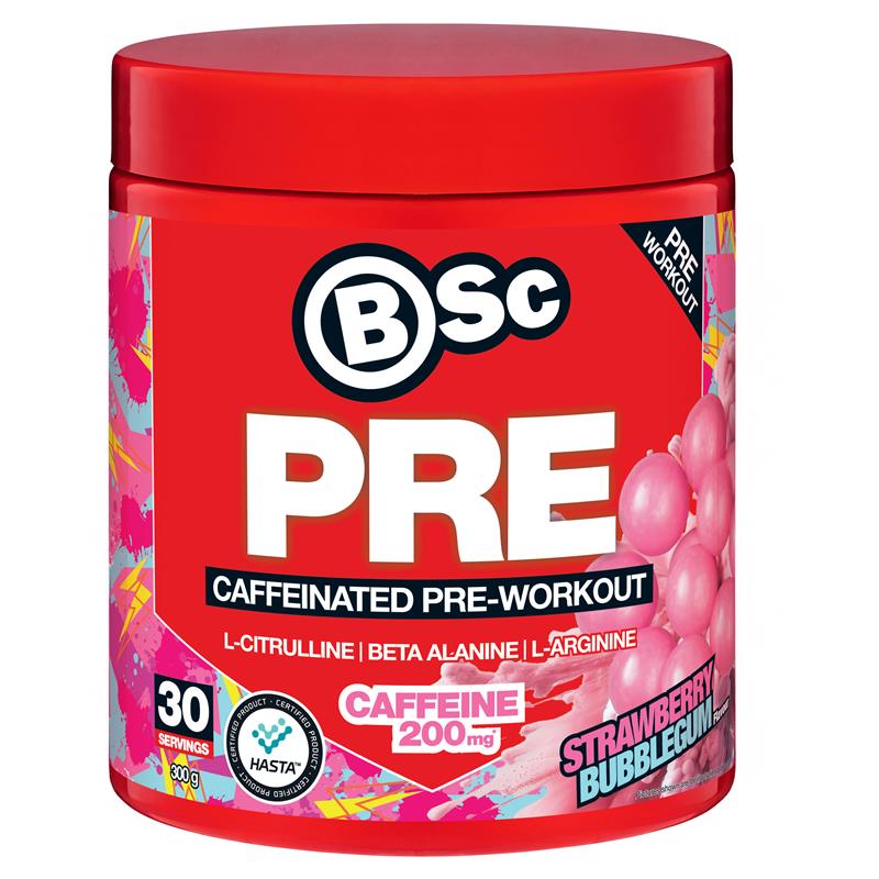 BSc PRE Caffeinated Pre-Workout Strawberry Bubblegum 300g