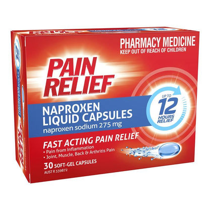Pain Relief Naproxen Liquid Capsules 30 Pack