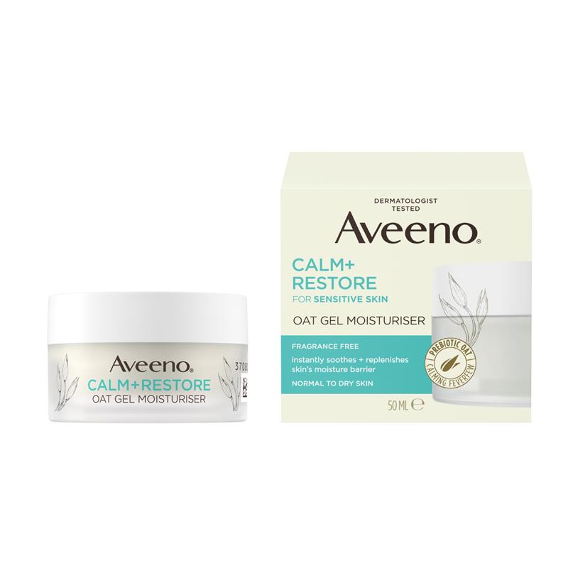 Aveeno Face Calm and Restore Oat Gel Moisturiser 50ml - GimmeNow