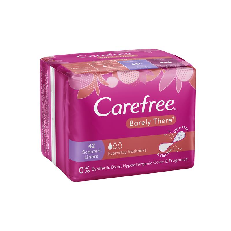 Carefree Barely There Shower Fresh Scented Panty Liners 42 Pack