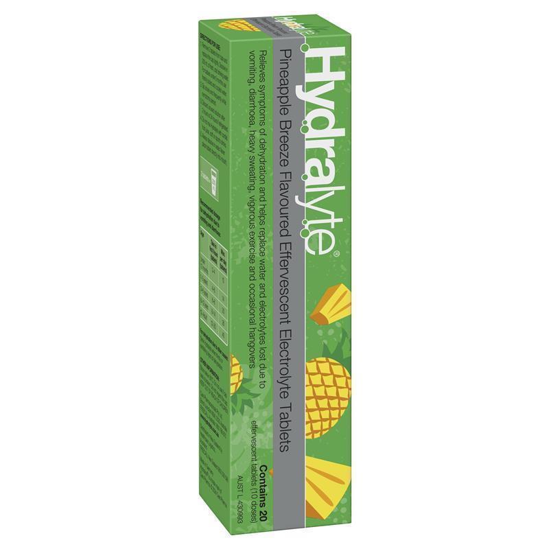 Hydralyte Electrolyte Effervescent Pineapple 20 Tablets