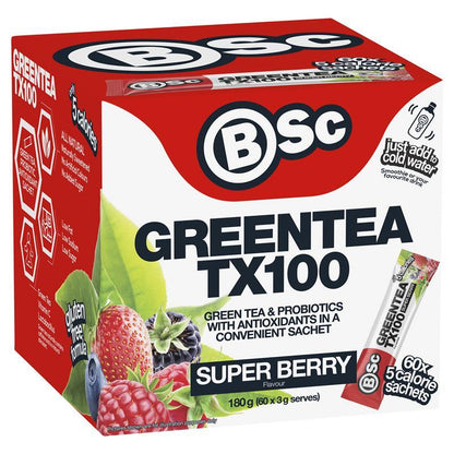BSc Green Tea TX100 Super Berry 60 x 3g Serve NEW