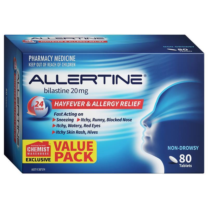 Allertine 20mg 80 Tablets Exclusive Size
