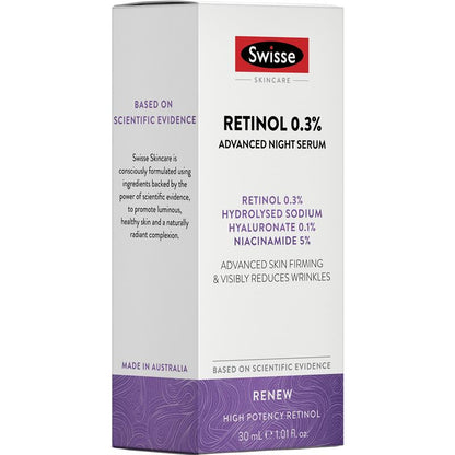 Swisse Skincare Retinol 0.3% Advanced Night Serum 30ml