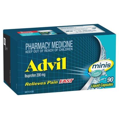 Advil Ibuprofen Pain Relief Liquid Mini 90 Capsules
