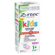Zyrtec Kids Antihistamine Allergy & Hayfever Oral Liquid Bubblegum 60ml