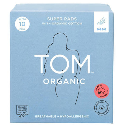 TOM Organic Ultra Thin Pads Super 10 Pack