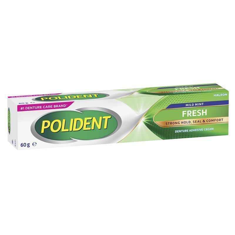 Polident Denture Adhesive Cream Fresh Mint 60g