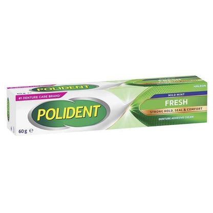 Polident Denture Adhesive Cream Fresh Mint 60g