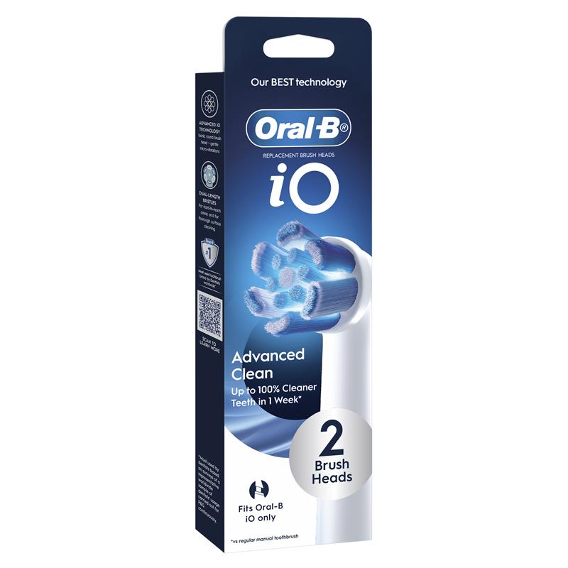 Oral B Power Toothbrush iO Advanced Clean Refills White 2 Pack