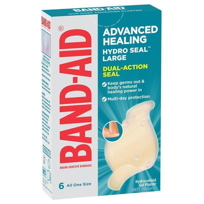 Band-Aid Advanced Healing Hydro Seal Gel Plasters Large 6 Pack
