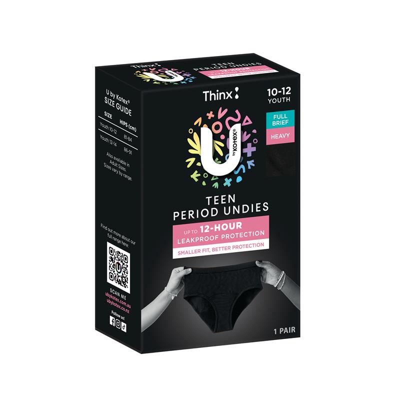 U by Kotex Reusable Period Undies Teen Size 10-12