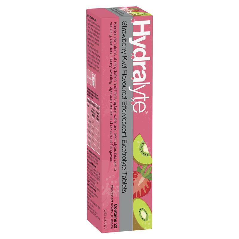 Hydralyte Electrolyte Effervescent Strawberry Kiwi 20 Tablets