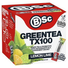 BSc Green Tea TX100 Lemon Lime 60 x 3g Serve NEW