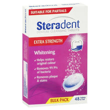Steradent Extra Strength Denture Care Cleansing Tablets Whitening 48 pack