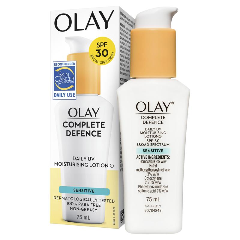 Olay Complete Defence Daily UV Moisturising Lotion Sensitive SPF 30 75mL