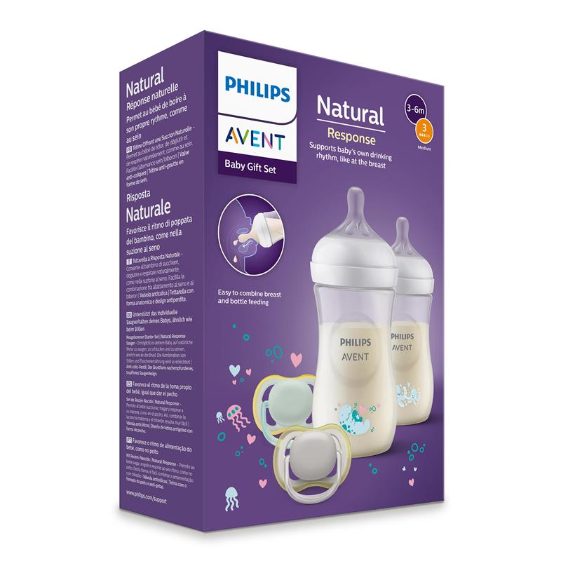 Avent Natural Response Gift Pack Sea Design Bottle 260ml