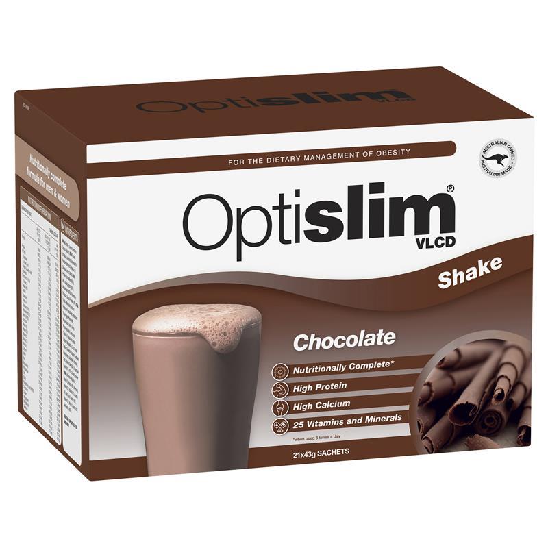 Optislim VLCD Meal Replacement Shake Chocolate 21x43g Sachets - GimmeNow