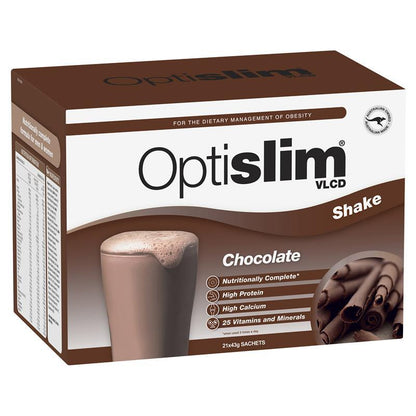 Optislim VLCD Meal Replacement Shake Chocolate 21x43g Sachets - GimmeNow