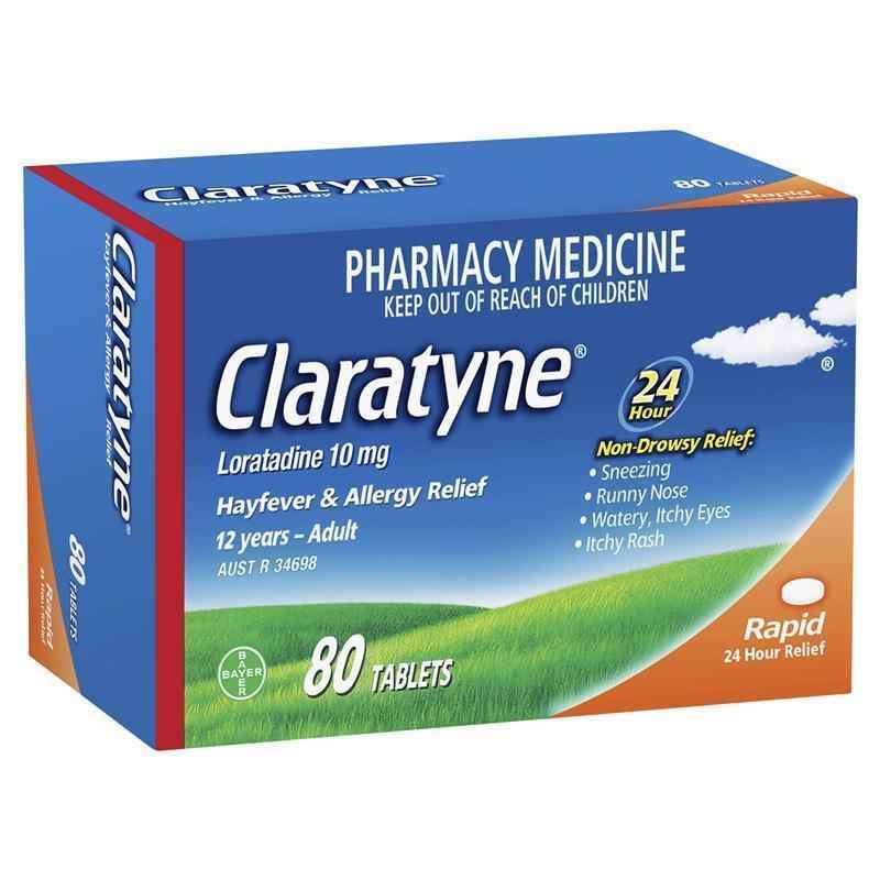 Claratyne Allergy & Hayfever Relief Antihistamine Tablets 80 pack