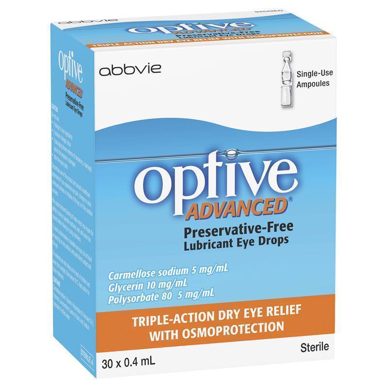 Optive Advanced Lubricant Eye Drops 30 x 0.4mL - GimmeNow