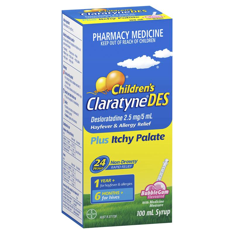 Claratyne Children’s DES Hayfever & Allergy Relief Bubblegum 100ml