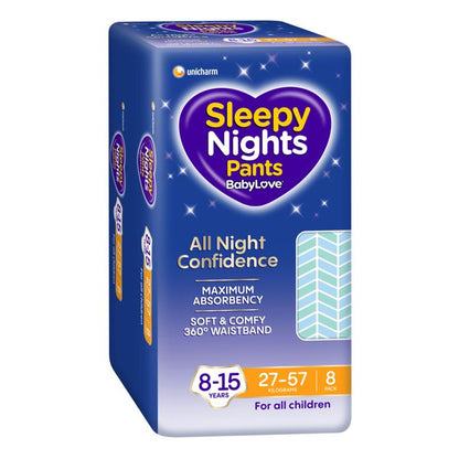 BabyLove SleepyNights Pants 8-15 years (27-57kg) 8 Pack