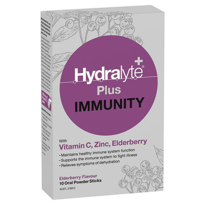 Hydralyte Plus Immunity Powder 10 Sticks - GimmeNow