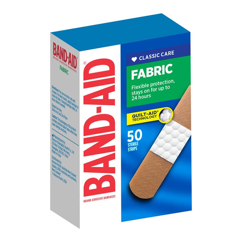 Band-Aid Adhesive Fabric Strips 50 Pack