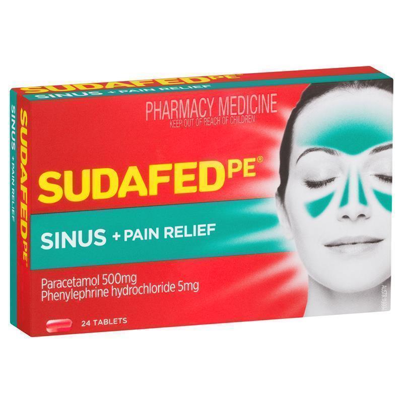 Sudafed PE Sinus + Pain Relief Tablets 24 Pack