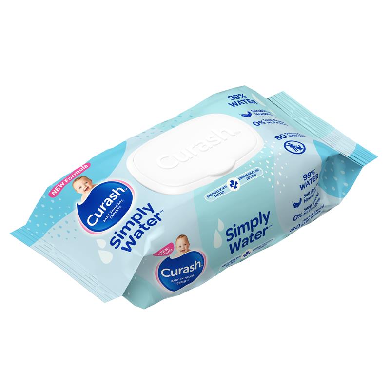 Curash Simply Water Wipes 80 Pack